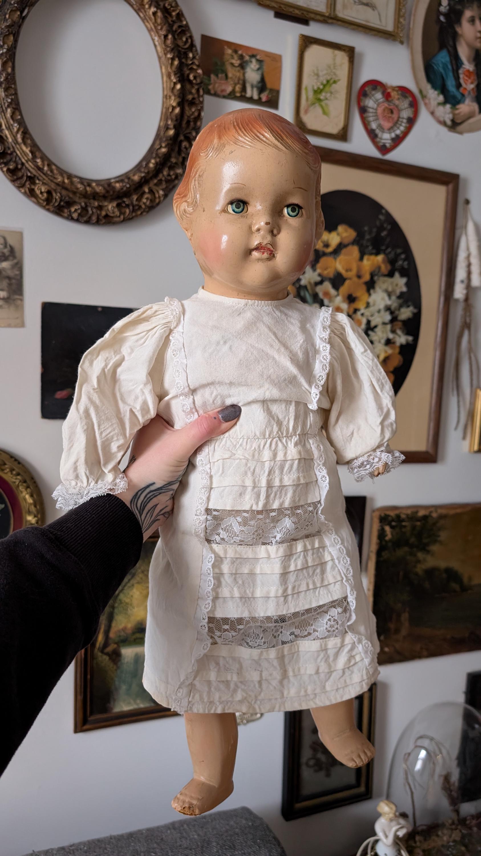 Poupée de Mode Tête de Cire Main en Biscuit Antique French