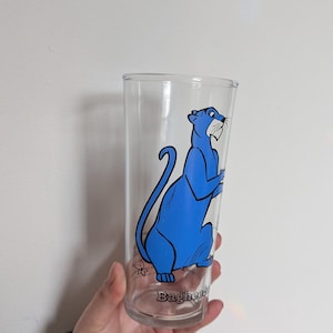vintage promotional 1966 the jungle book bagheera drinking glass collectible walt disney