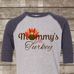 Thanksgiving T-Shirt for Girls Boys Turkey Toddler Raglan Shirt Pocket Print