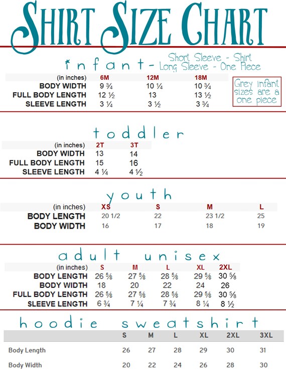 Arrow Clothing Size Chart