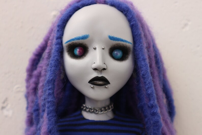 21.7 posable OOAK sad doll Greg goth, emo, horror, creepy, cute, industrial, cyber, punk