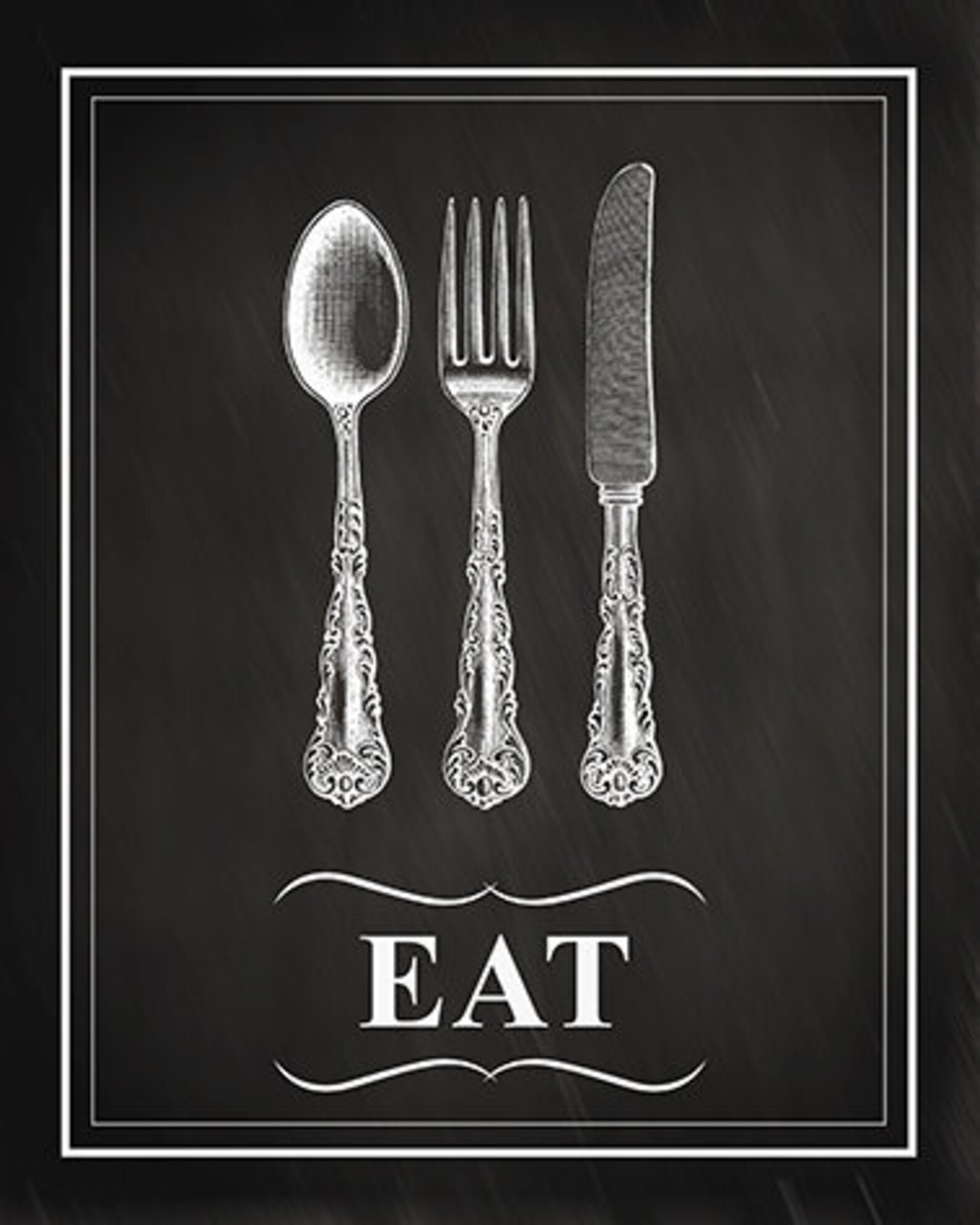 Set of 3 PRINTS Kitchen Vintage Printable Poster Chalkboard Etsy