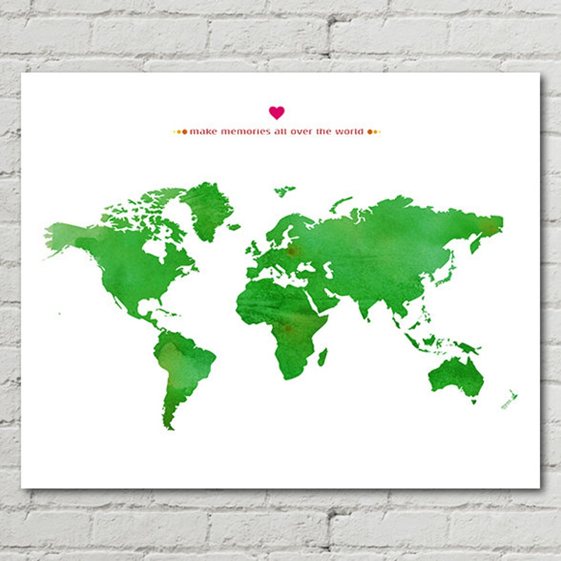 World Map Poster Printable Wall Art Illustration Graphic | Etsy