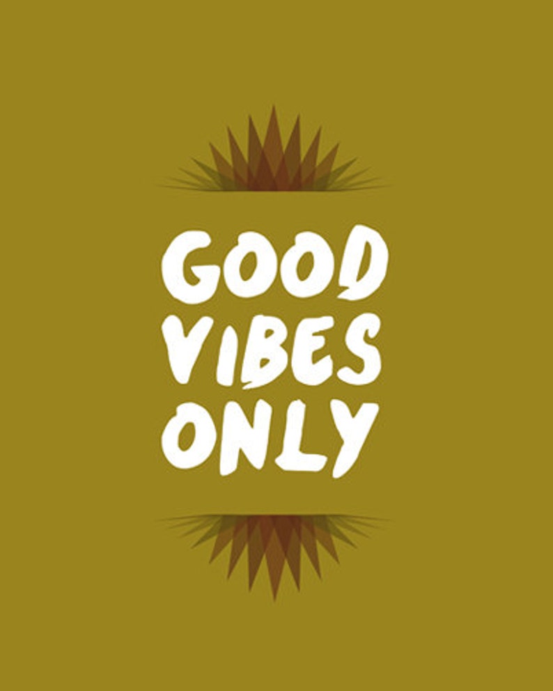 GOOD VIBES ONLY poster Typography Wall Art Print Color | Etsy