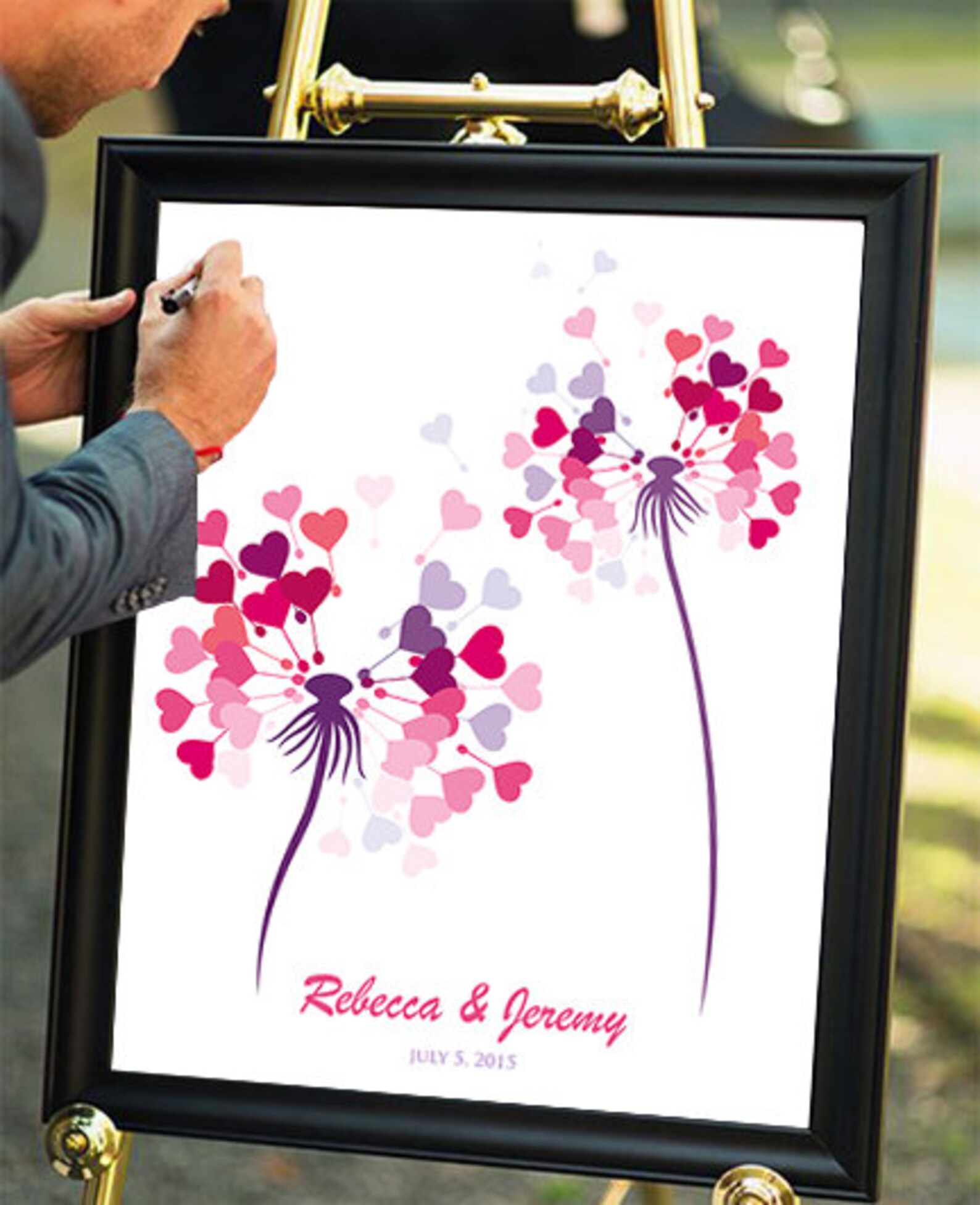 Printable Custom Wedding Guest Book Dandelion Flower Etsy Canada