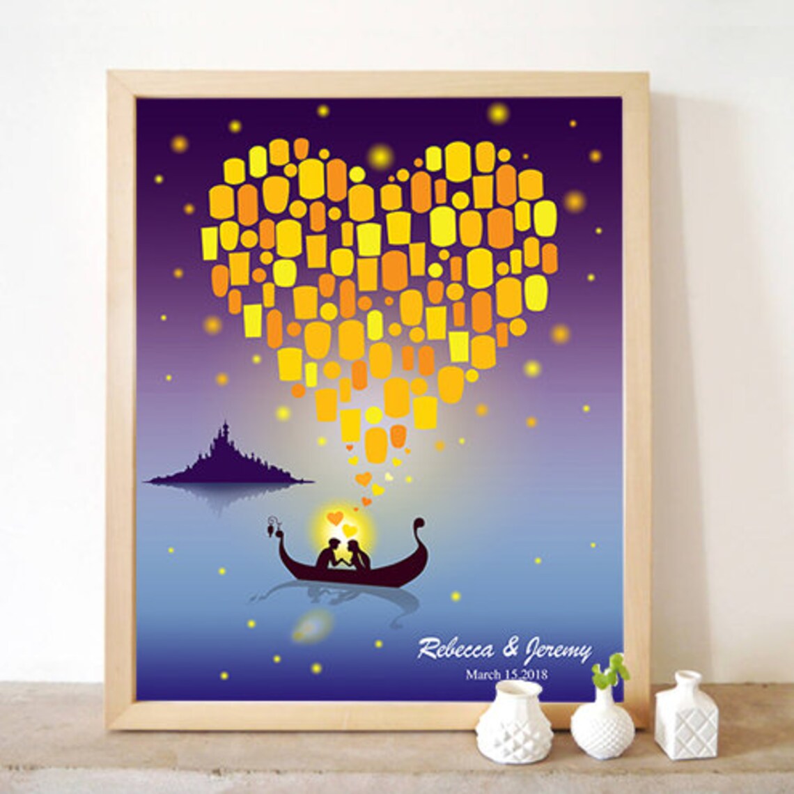 Printable Rapunzel Tangled Lantern Custom Wedding Guest Book - Etsy