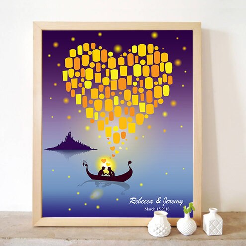 Printable Rapunzel Tangled Lantern Custom Wedding Guest Book - Etsy