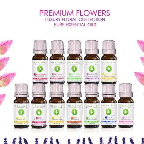 5 Floral Essential and Fragrance Oil Set Red Rose Etsy