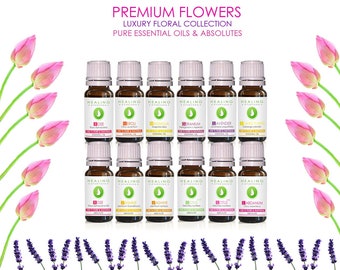 Premium floral oils collection- Floral essential oils and absolutes set - Natural flower oils - Aromatherapy oils -natural flower oils set