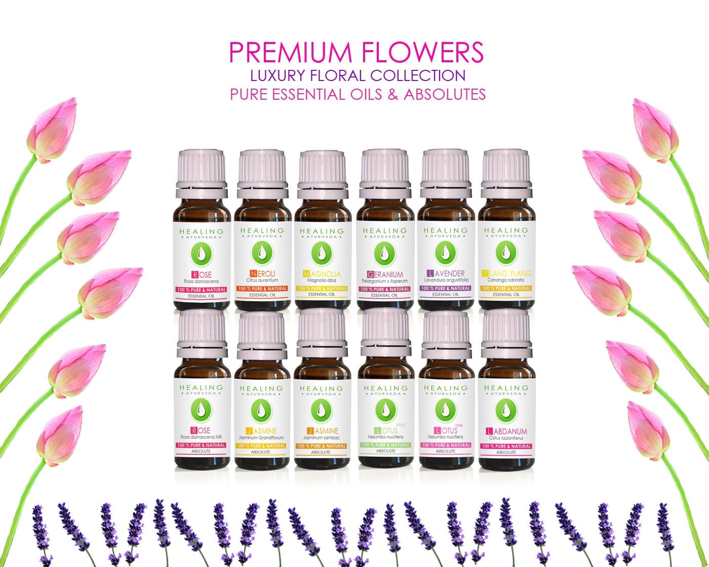 Premium Floral Oils Collection Floral Essential Oils and Absolutes