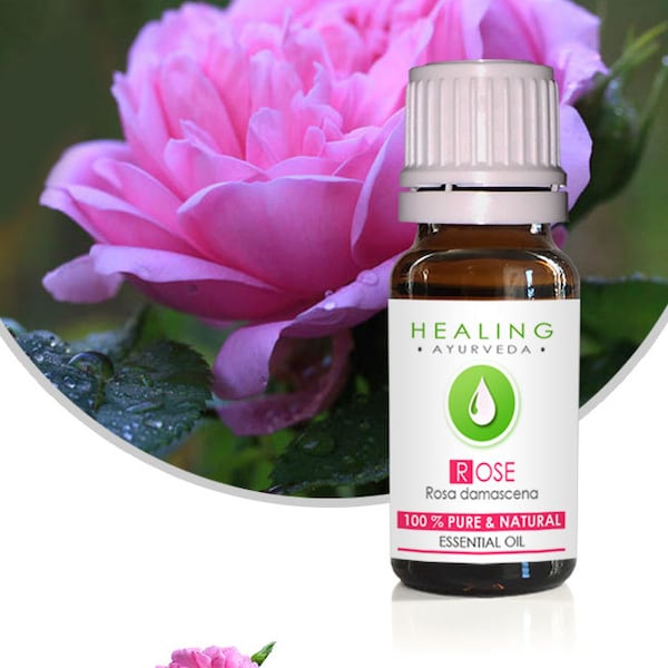 Naturreines ätherisches Rosenöl, Aromatherapie öl, Rosa Damascena öl, 100% Rosenblütenöl, Natürliche Gesichtspflege, Hautpflege, Heilbadeöl