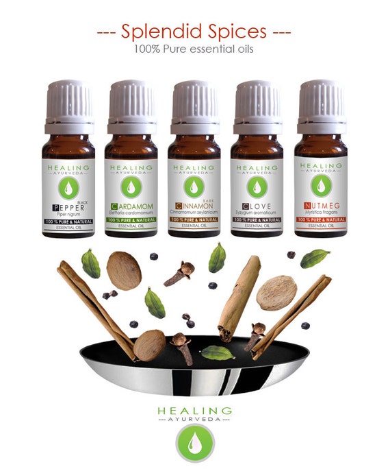 Spice Essential Oils Natural Spice Oils-100% Pure Essential Oils Set Aromatherapy  Oils Natural Oils Cinnamon Oil, Cardamom Oil 