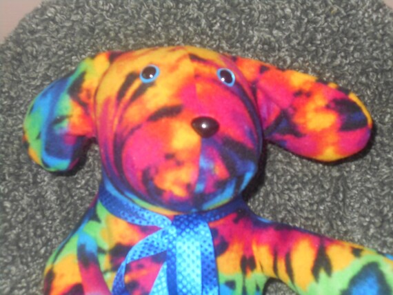 tie dye stuffed dog