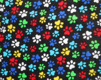 Multi color paw prints Pattern Pet Bed -- Medium