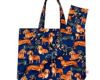 Lined Grocery Bags (Dachshund)