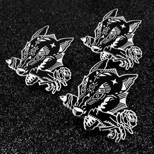 Trust No Man Punk Rose Wolf Hard Enamel Pin Gen. 3 w/ FREE STICKER