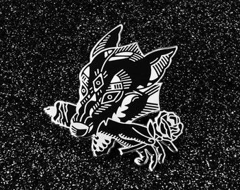 Trust No Man Punk Rose Wolf Hard Enamel Pin Gen. 2 SECONDS SALE