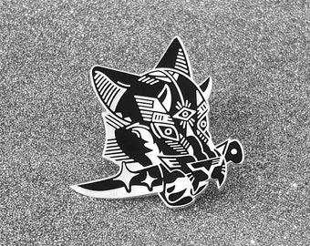 Victorious Punk Knife Cat Hard Enamel Pin Gen. 2 SECONDS SALE