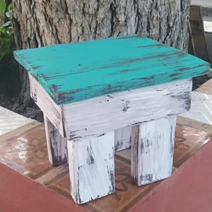Adorable Reclaimed Wood Garden Stool/Plant Stand