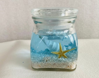 Flame-less Gel Candle Lite, Ocean & Beach Night-light Battery operated.