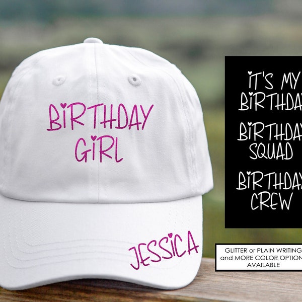 Birthday Girl Hat - Tie Dye Hat - Birthday Squad Hat - It's My Birthday Hat - Birthday Crew Hat  - Cotton Candy - Pink - Blue - Whimsical