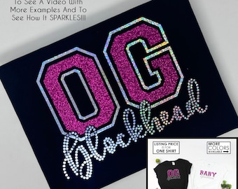 OG Blockhead OR Baby Blockhead Glitter & Faux Rhinestone Shirt  - Custom Colors - Concert shirt - Sparkly Tee for Blockhead Mom and Daughter