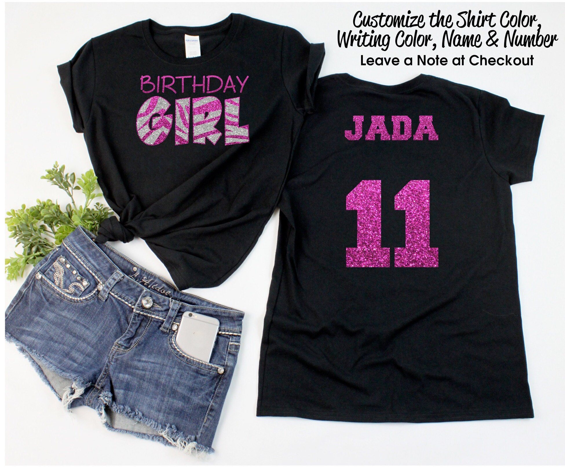 Zebra Birthday Girl Shirt - Personalize the Name, Age and Colors - Al…