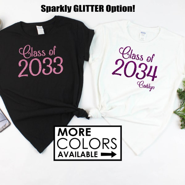 Class of 2035 Shirt - Any Graduation Year - Back to School - Personalized First Day of School Shirt - Class of Shirt - 2036, 2034  - Girly