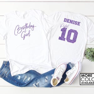 Sassy Perfect 10 Birthday Girl Shirt with ANY NAME - Personalize the Colors - Glitter Option - 10th Birthday - 10th Birthday - Double Digits
