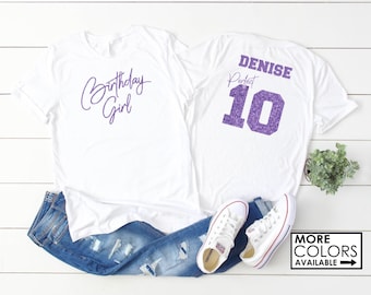 Sassy Perfect 10 Birthday Girl Shirt with ANY NAME - Personalize the Colors - Glitter Option - 10th Birthday - 10th Birthday - Double Digits