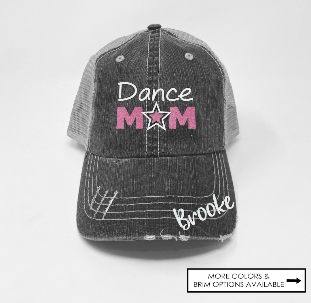 Dance Mom Hat With Star Custom Dance Custom Name Distressed Trucker Hat