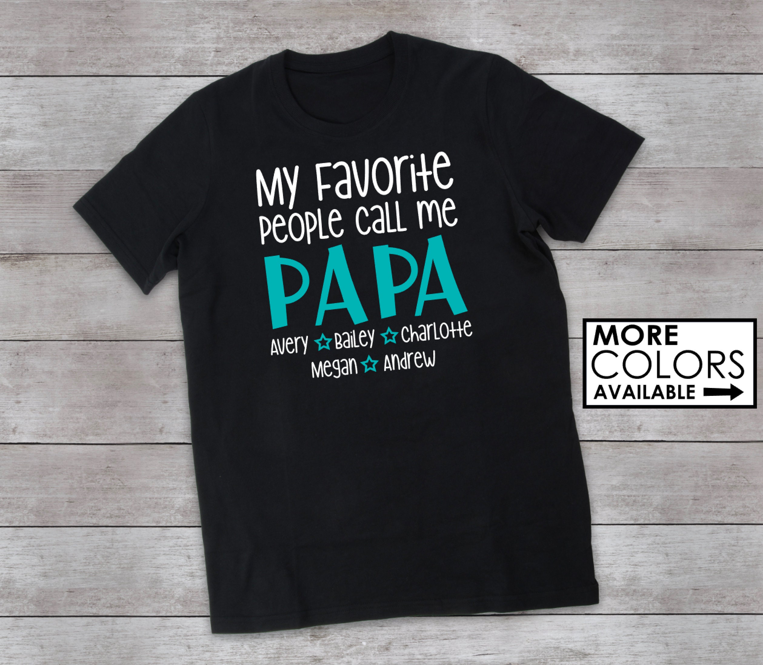Personalized Papa Shirt Grandkids Names 