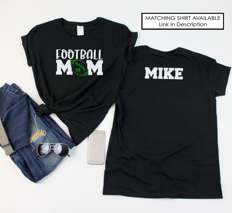 Casquette de maman de football - numéro personnalisé - nom personnalisé - casquette de camionneur en détresse - casquette de papa - paillettes - cadeaux pour une maman de football - cadeau de football image 5