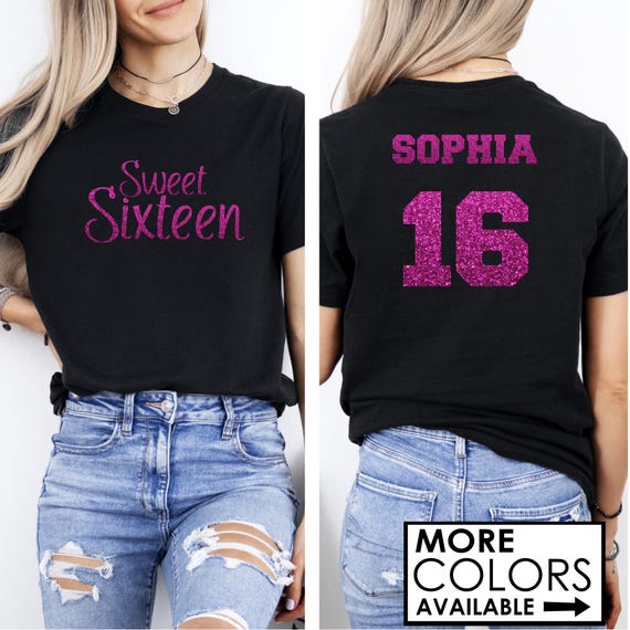 Sweet 16 Birthday Party Glitter T Shirt Sweet 16 Birthday Party Glitter T Shirt