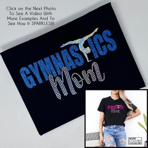 Gymnastics Mom Shirt - Faux Rhinestone & Glitter Shirt - Personalize the Colors  - Gifts for Mom Dad - Family Shirt - Competitive Gymnastics