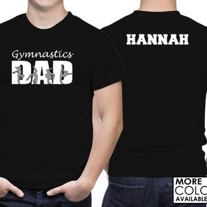 Gymnastics Dad Shirt with a NAME on the BACK  - Personalize the Colors  - Glitter - Gymnastics Dad Gift - Gymnastics Dad T-SHirt - Gymnast