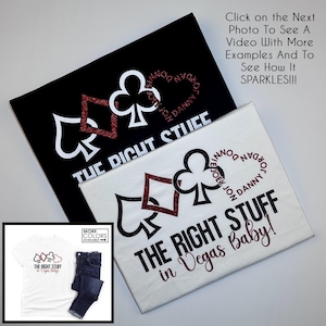 The Right Stuff in Vegas Baby T-Shirt with Danny, Donnie, Jordan, Joey, and Jon - Glitter - Bling - Sparkle - Concert Tee for Blockheads