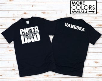 Cheer Dad Shirt With Name - Toe Touch - Personalize the Colors - Proud Dad of a Cheerleader - Cheer Dad Shirt Glitter - Competition Cheer