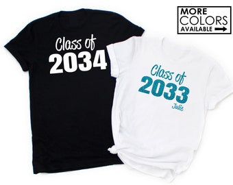Class of 2035 Shirt - Any Graduation Year - Back to School - Personalized First Day of School Shirt - Class of Shirt 2036, 2034, 2033-Script