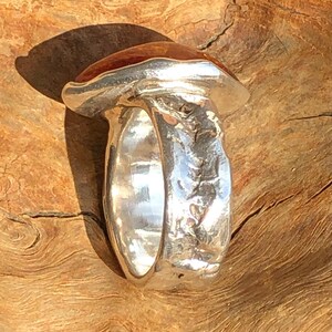 Bague en ambre massif, fabriquée en argent sterling 925 - bague en argent avec ambre lumineux image 7