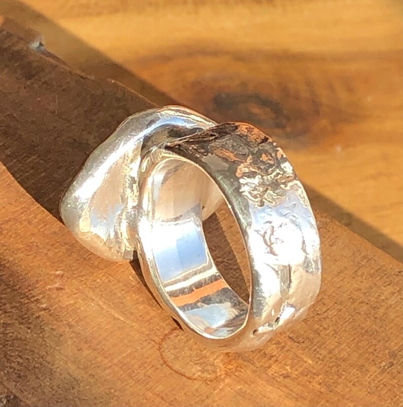 Bague en ambre massif, fabriquée en argent sterling 925 - bague en argent avec ambre lumineux image 9