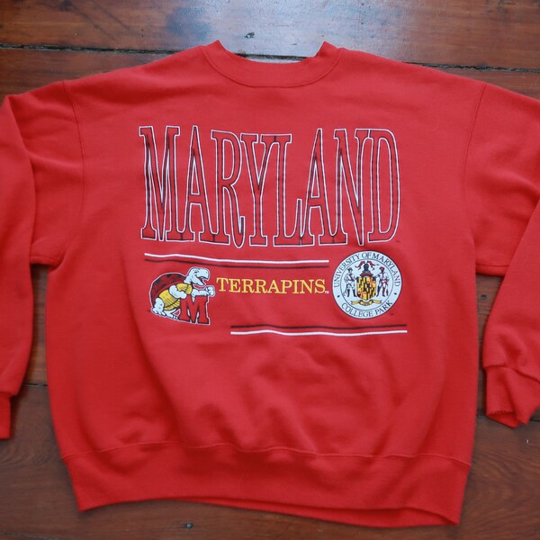 Vintage University of Maryland Sweatshirt Crewneck Mens Large