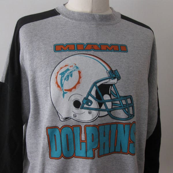 Miami Dolphins Sweatshirt Crewneck Adult XL WIDE Oversized
