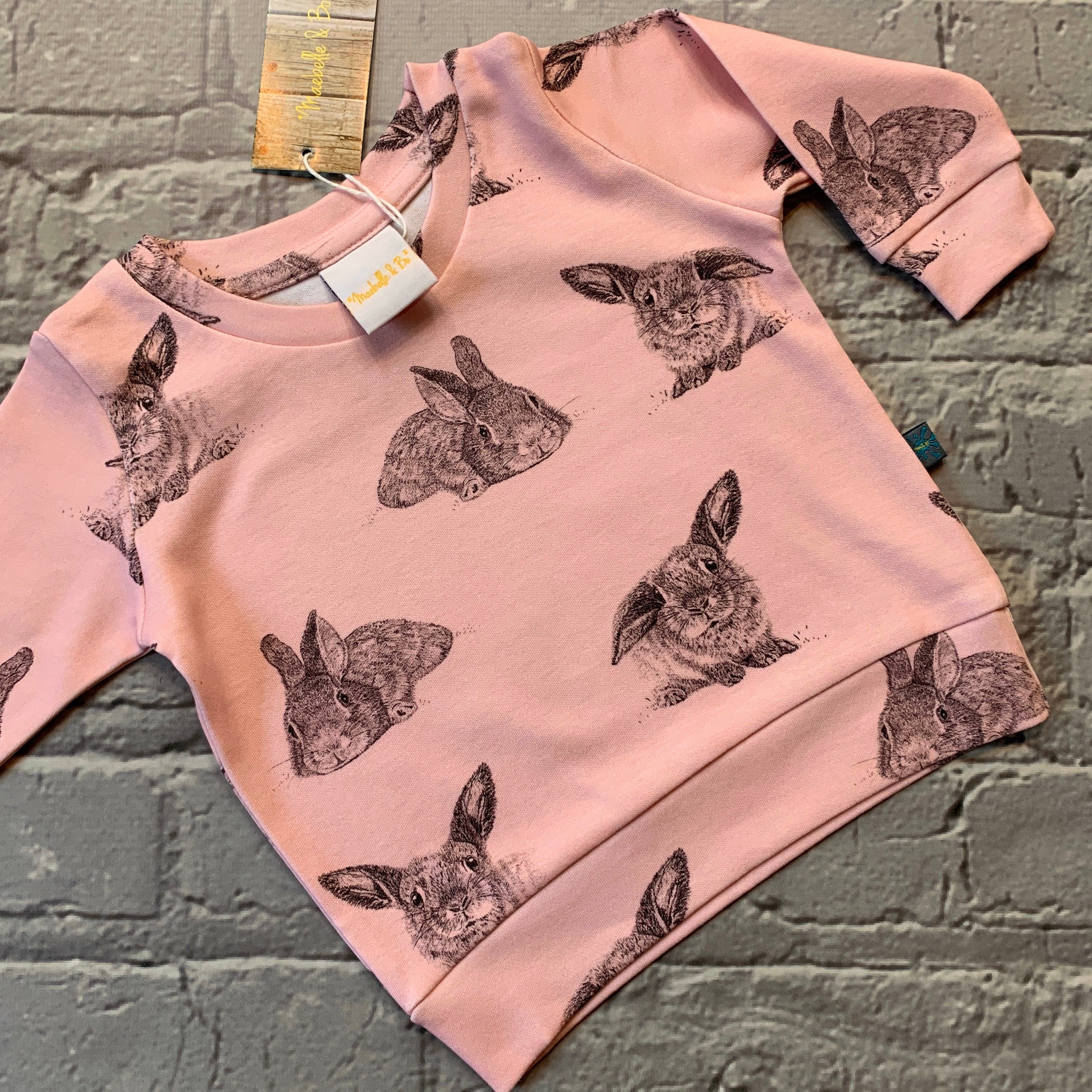 NEW! READY to SHIP Pink Bunnies Organic Baby Top, Kids Top, Toddler Top ...