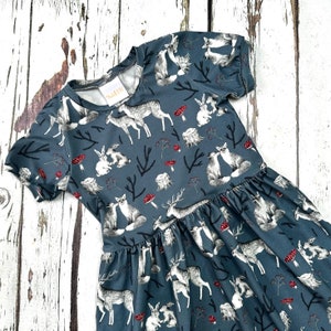 Enchanted forest dress, toddler dress, 3m to 10 years, kids dress, organic baby clothes, organic dress, skater dress, organic kids clothes