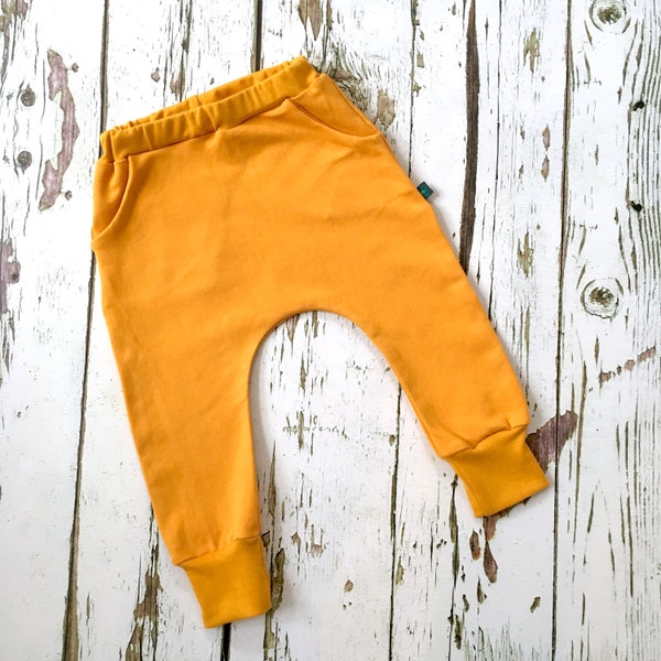 Pantalons de survêtement pour bébé harem bio, pantalons de survêtement, pantalons de survêtement avec poche, joggers pour bébés, joggeurs pour bébés biologiques, jusqu’à 6 ans