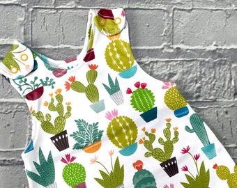 READY to SHIP! cacti baby romper, baby dungarees, toddler romper, toddler dungarees, baby clothes, organic clothes, dungarees