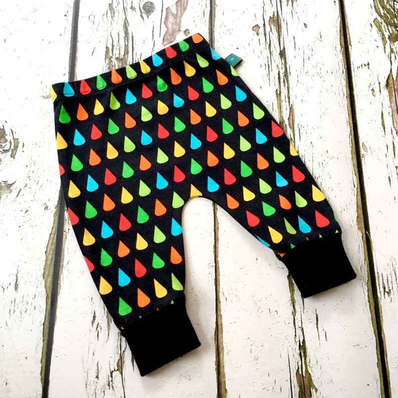 NEW rainbow drops baby leggings organic baby clothes baby boy leggings toddler trousers rainbow, baby gift baby girl leggings