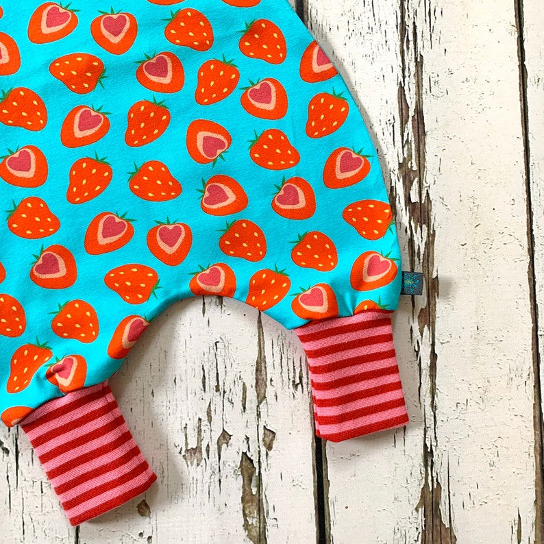 dungarees strawberries organic romper romper strawberry stretchy dungarees kids romper baby clothes baby romper NEW