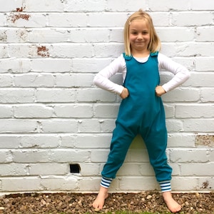 Kids romper, kids dungarees, children&#39;s romper, baby dungarees, dungarees romper, birth to 6 years, baby clothes, organic,  kids clothes